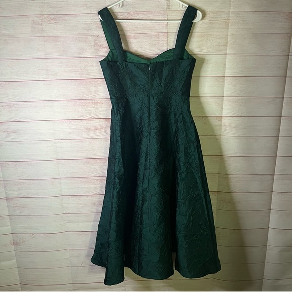Rihoas Green Sweetheart Neck Jacquard Midi Dress Size Small | 4‎ - Picture 12 of 12
